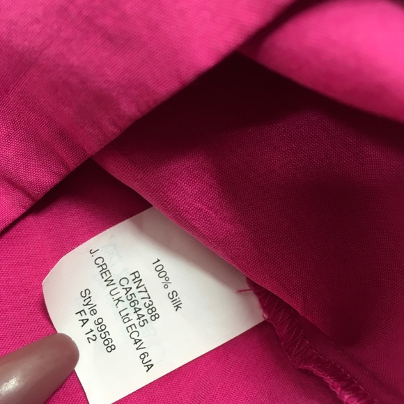 J. Crew | Pink 100% Silk 3/4 Sleeve Blouse - Picture 3 of 6